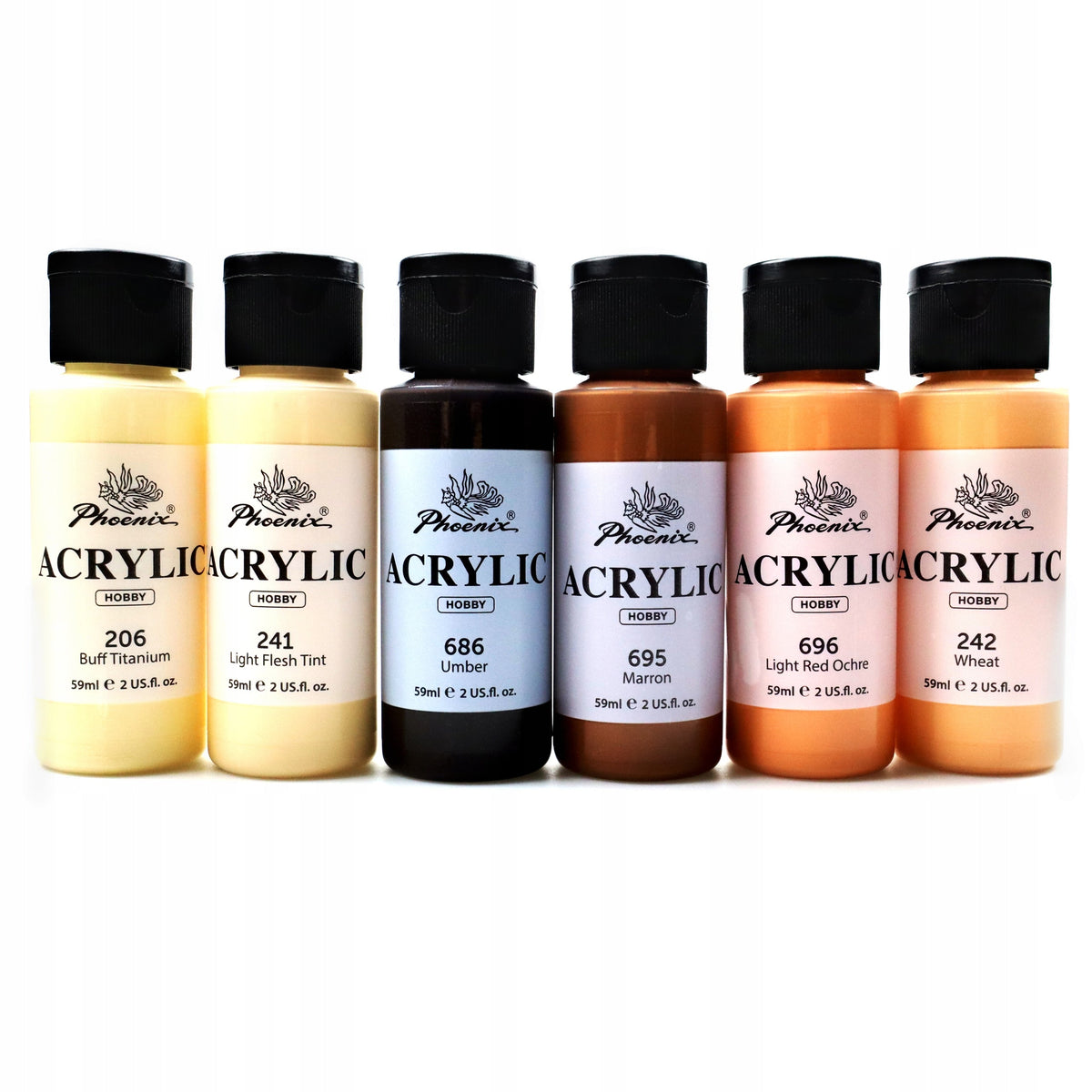 Phoenix Acrylfarben-Set Hauttöne 6 x 59 ml