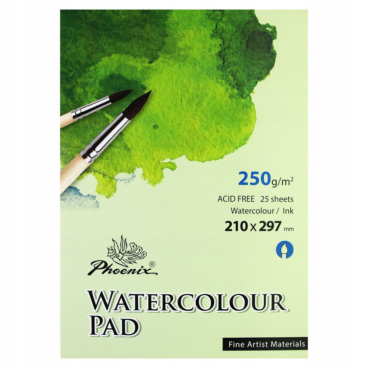 Phoenix Aquarellblock 250 g/m², 210 × 297 mm oder 297 × 420 mm – Format wählen