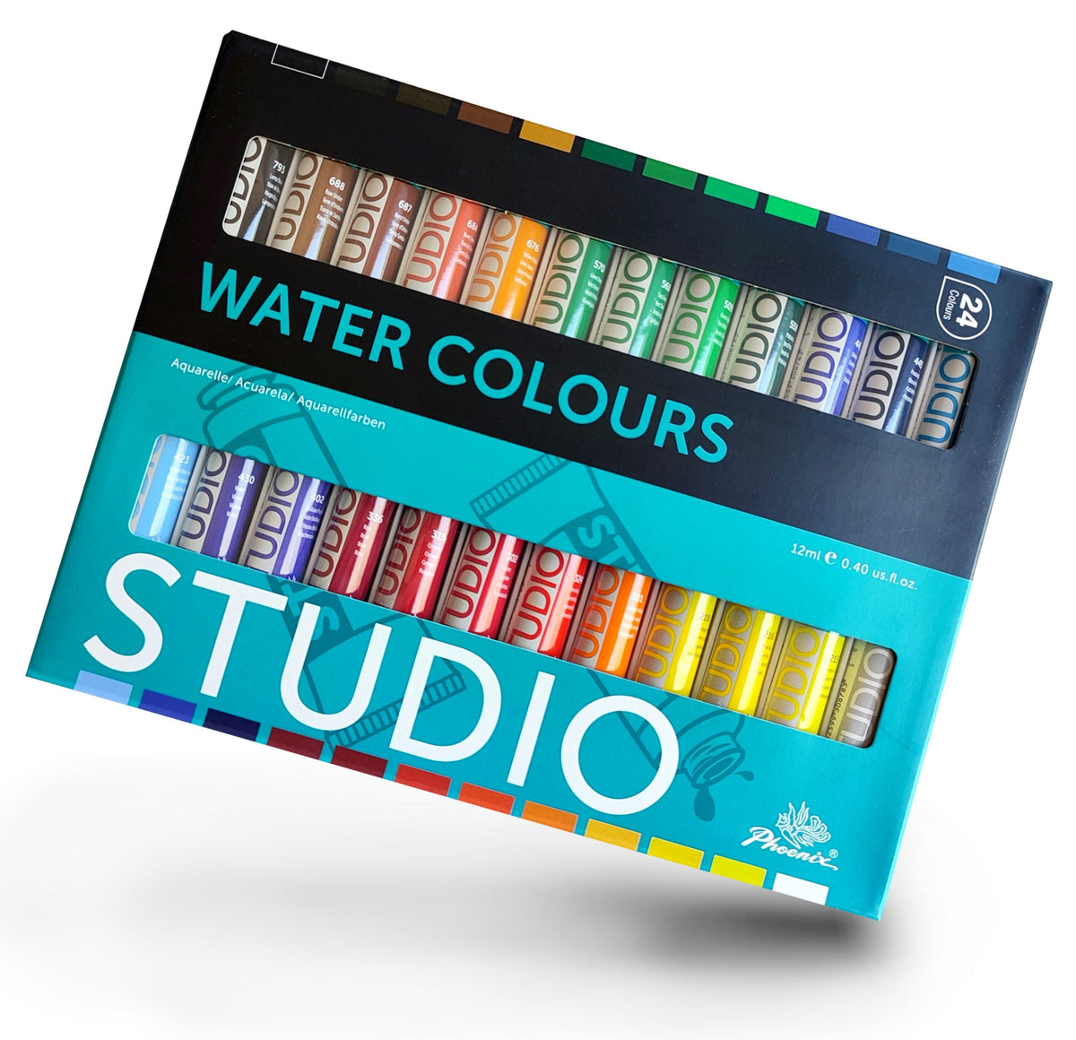 Phoenix Aquarellfarben-Set, 12–24 x 12 ml