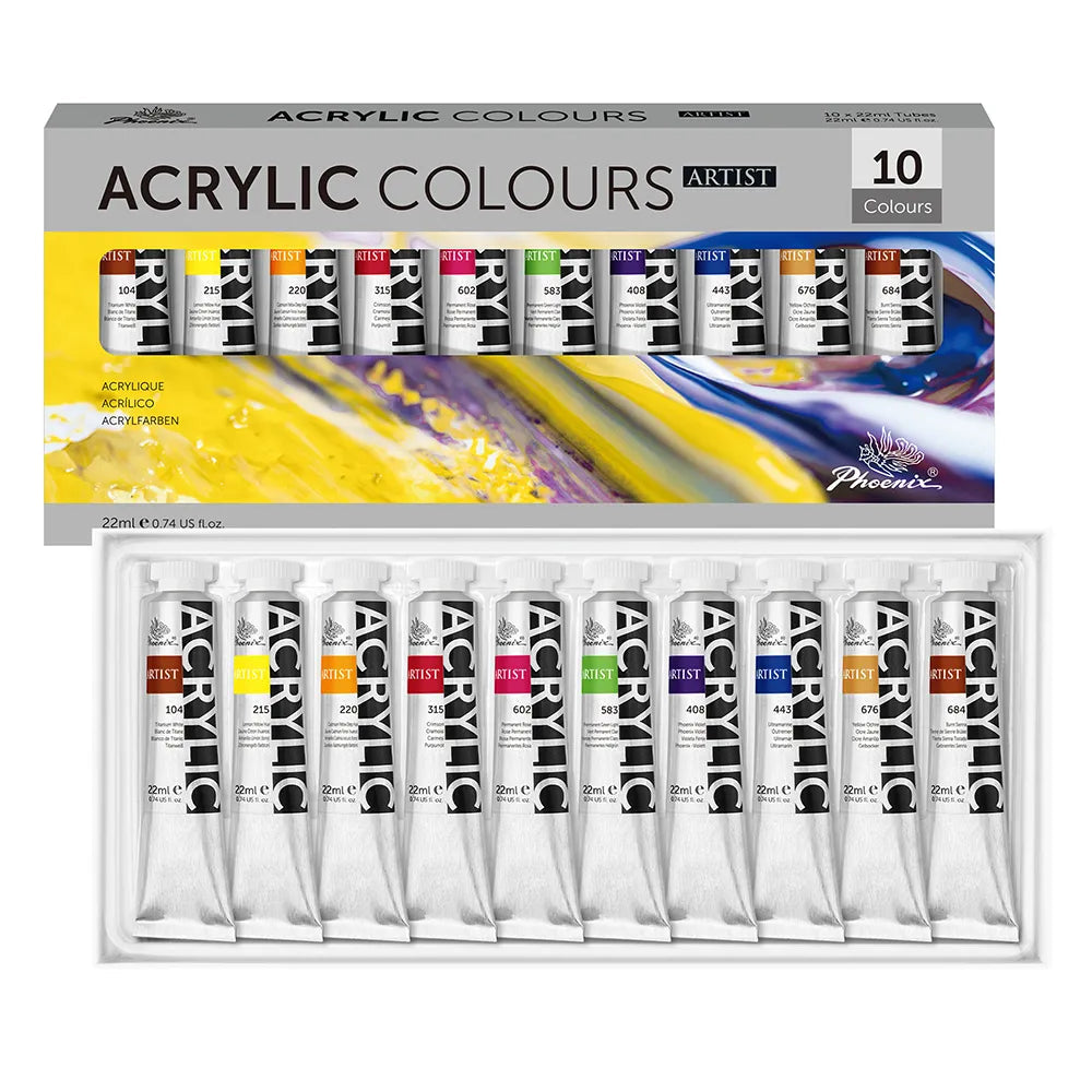 Phoenix Artist Acrylfarben-Set 10 x 22 ml
