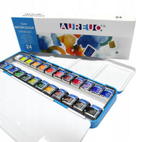Phoenix Aureuo Aquarellfarben-Set in der Blechdose – 24 x 3 ml