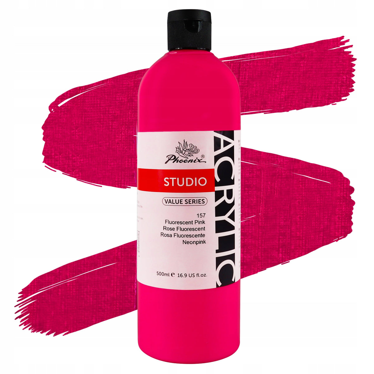 Phoenix Fluoreszierende Acrylfarbe 157 Neonpink 500 ml
