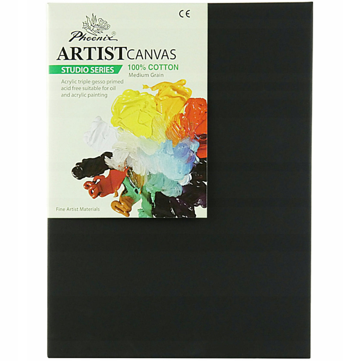 Phoenix Keilrahmenleinwand, schwarz, 260 g/m² | 20 × 30 bis 50 × 70 cm