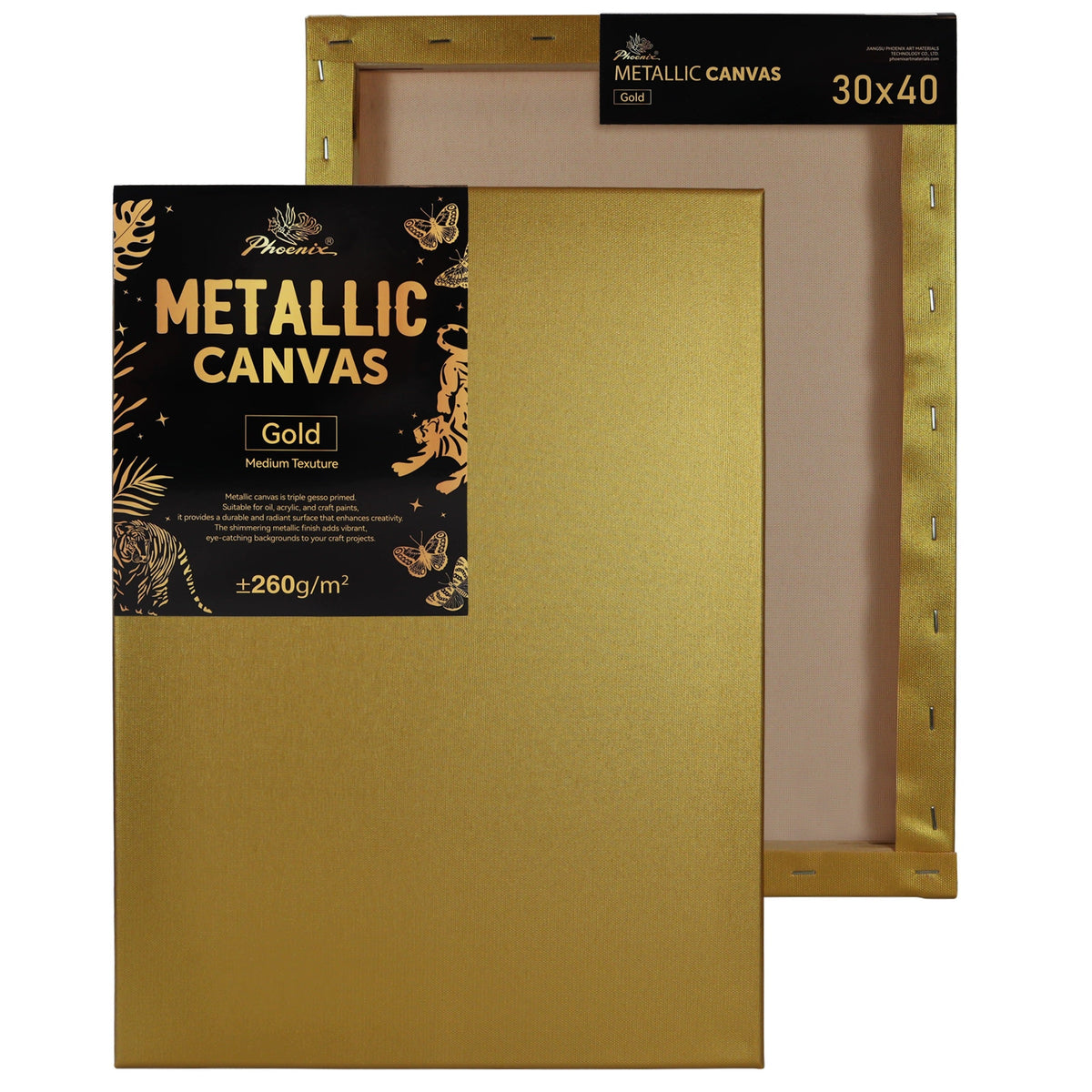 Phoenix Metallic-Keilrahmenleinwand, gold 30 x 40 cm