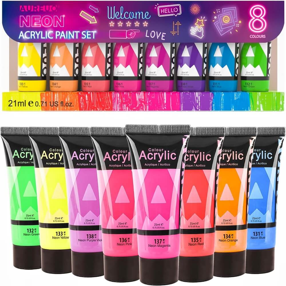 Phoenix Neon-Acrylfarben-Set 8 x 21 ml