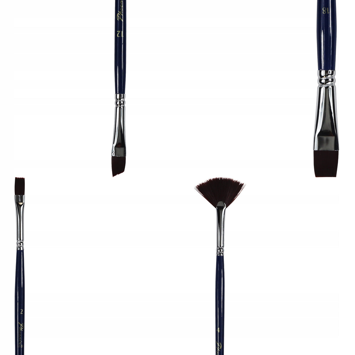 Phoenix Pinselset aus braunem Nylon 6614S2 – 4-teilig