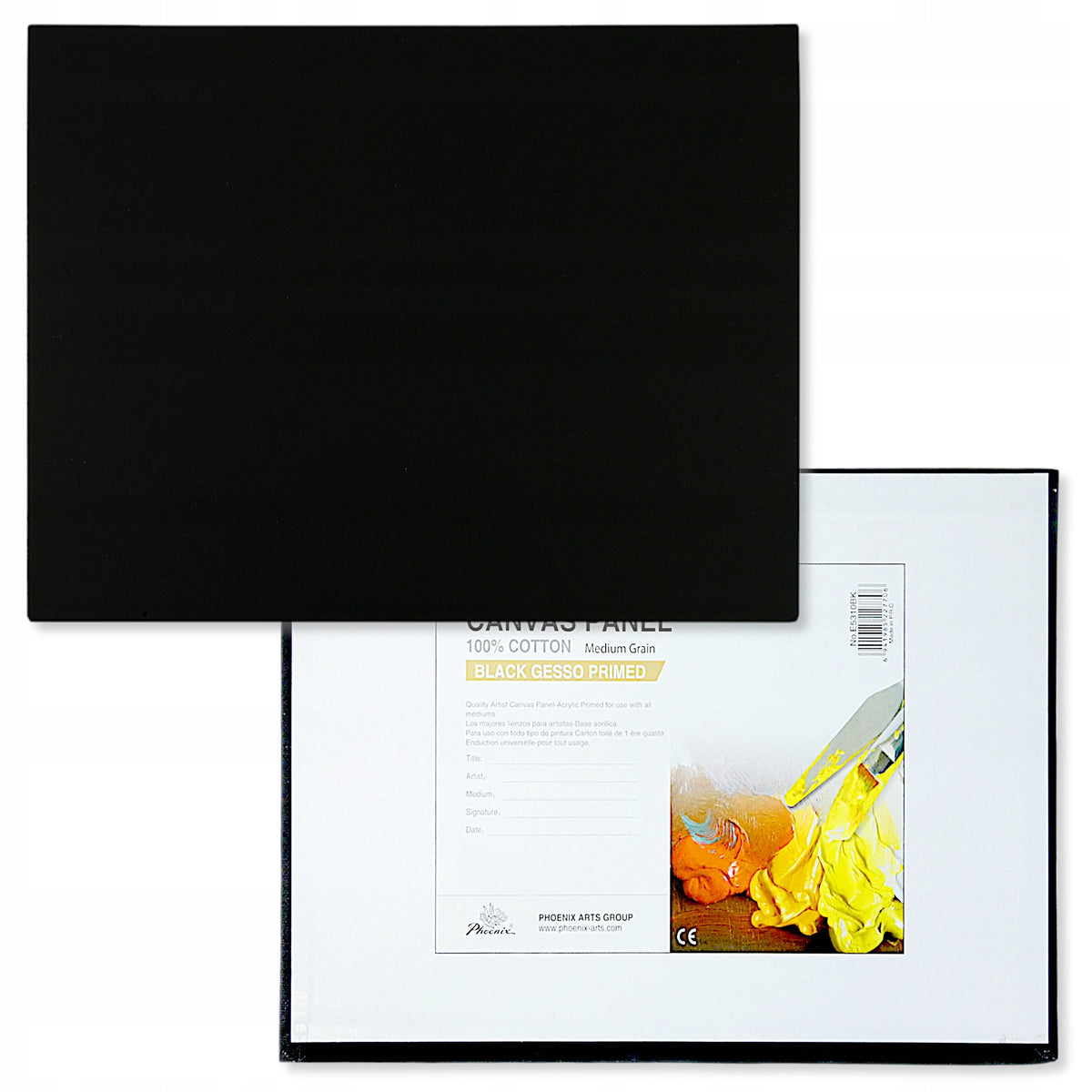 Phoenix Schwarze Leinwand auf 3 mm Karton, 18 × 24–40 × 50 cm