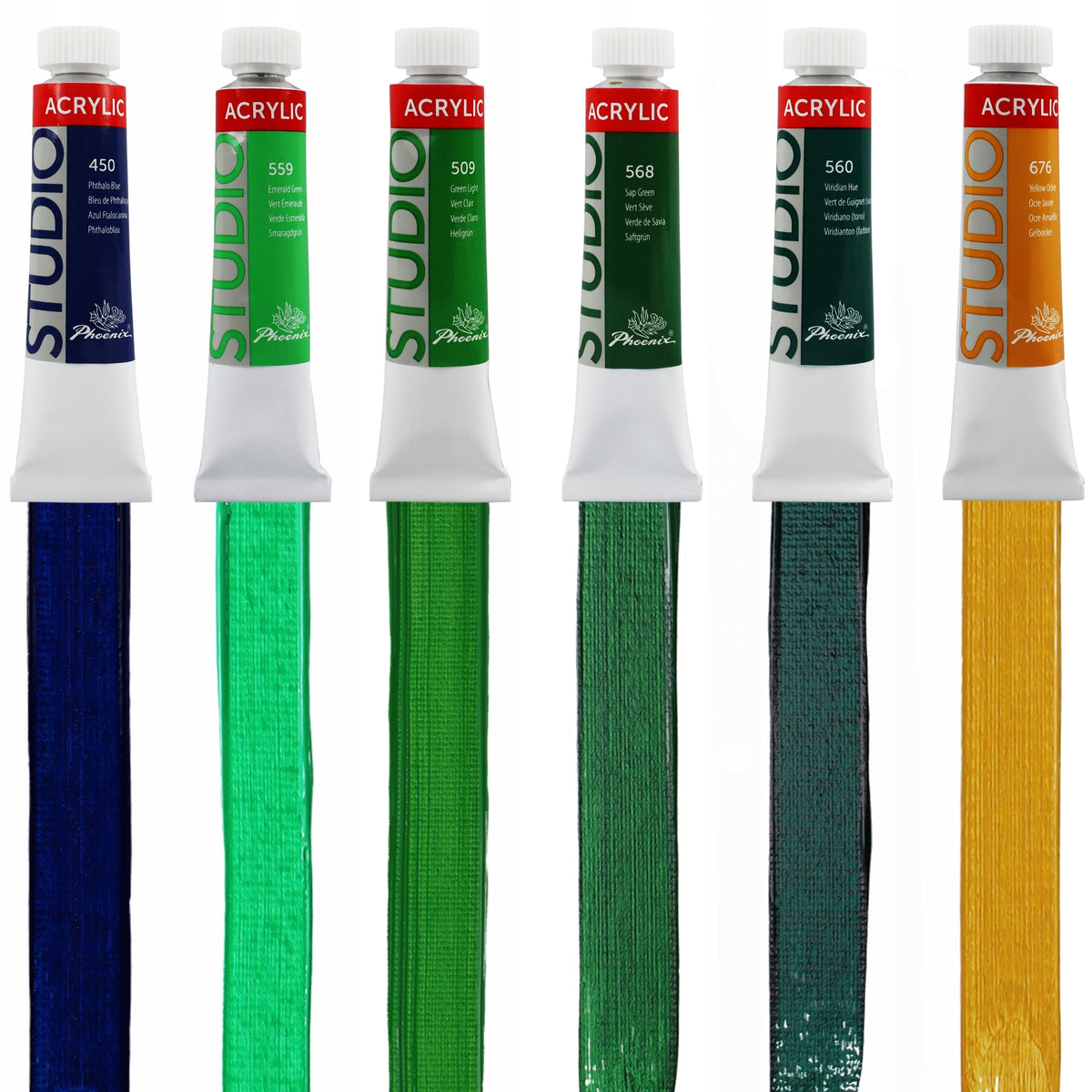 Phoenix STUDIO Acrylfarbenset 24 x 12 ml + Pinsel und Palette