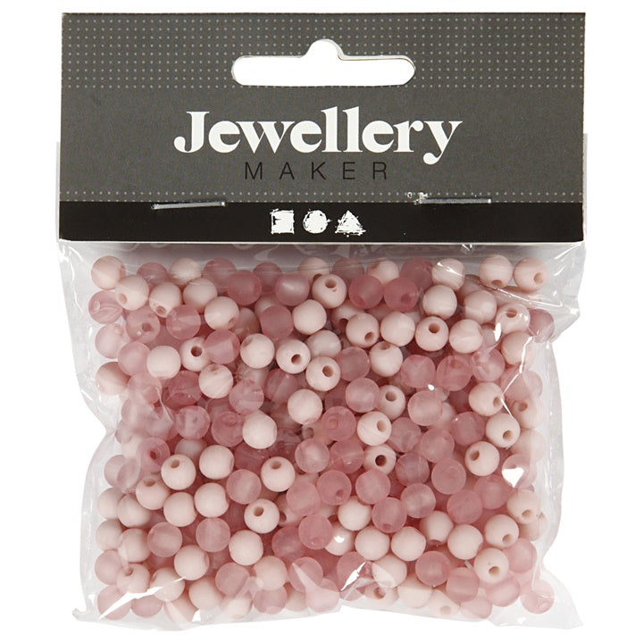 Kunststoffperlen - 40 g | verschiedene Farben | rose