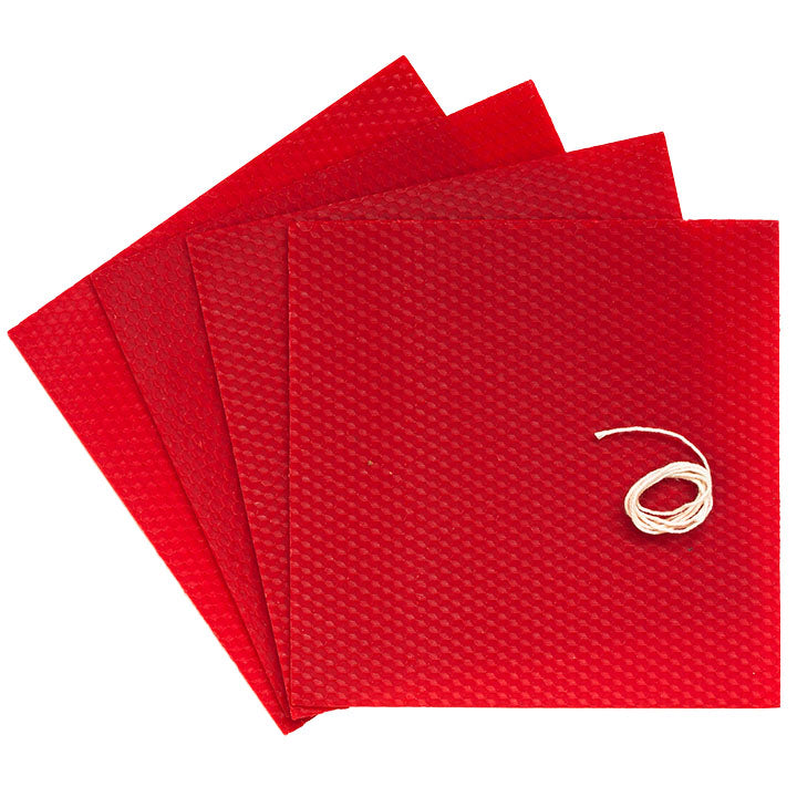 Bienenwachsplatten / 4er-Set | verschiedene Farben | rot