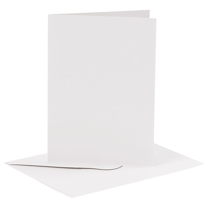 Set aus 6 Klappkarten mit Umschlägen – 10,5 x 15 cm | verschiedene Farben | 10 weiß