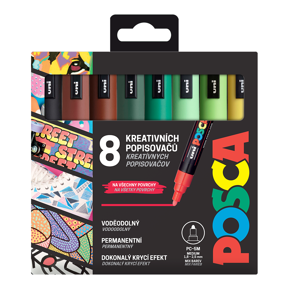 Posca Markerset PC-5M EARTH, 1,8 – 2,5 mm – 8 Stk.