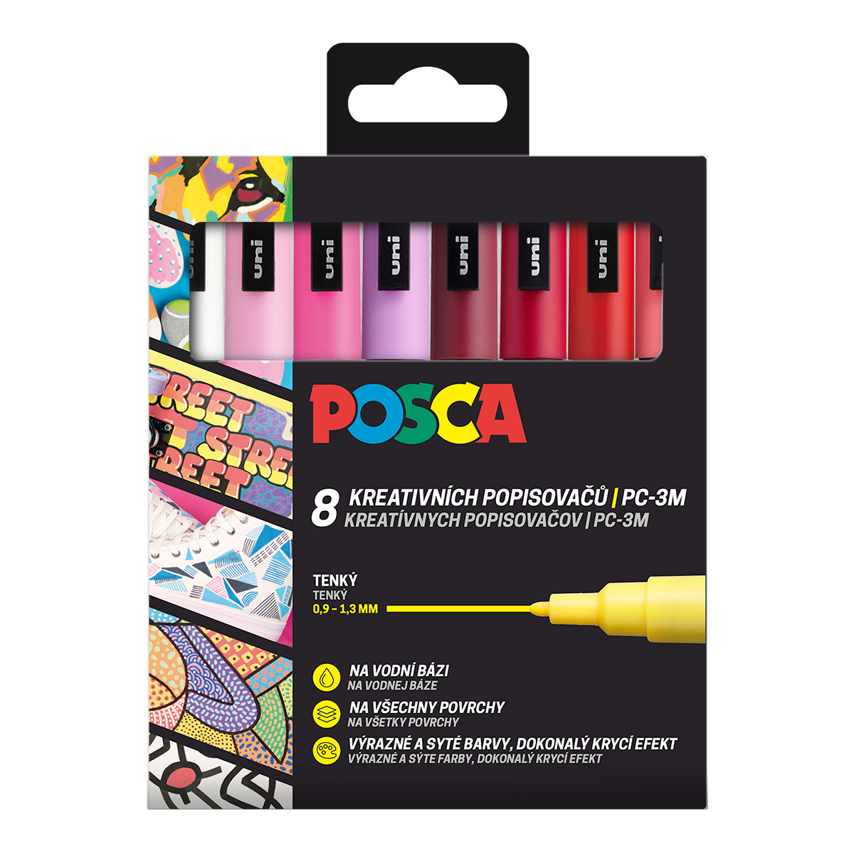 Posca PC-3M LOVE Marker-Set, 0,9 - 1,3 mm - Warme Farbtöne (8 Stk.)