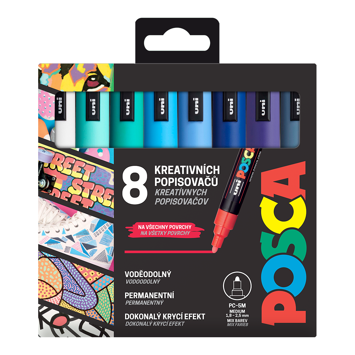 Posca PC-5M OCEAN Marker-Set, 1,8 – 2,5 mm – 8 Stk.