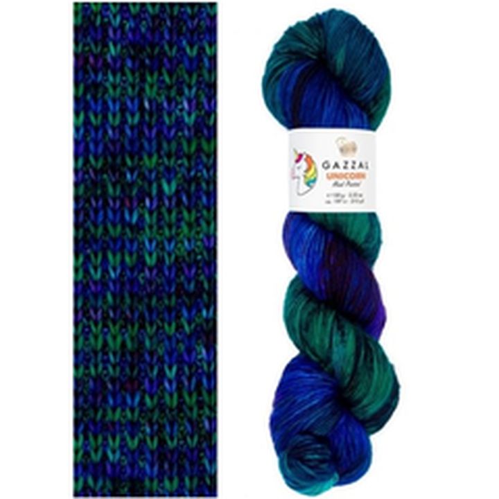 Gazzal Einhorn-Strickgarn | verschiedene Farben | Blau-Grün