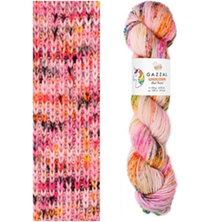 Gazzal Einhorn-Strickgarn | verschiedene Farben | Rosa-Orange