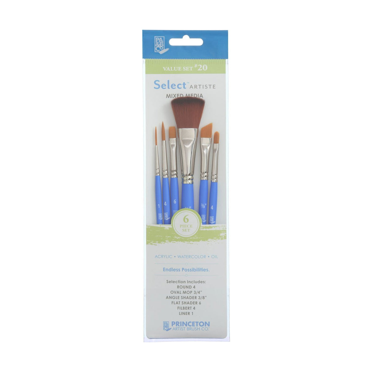 PRINCETON Select Universeller Mini-Rundpinsel mit Synthetikhaar – 6 Stk.
