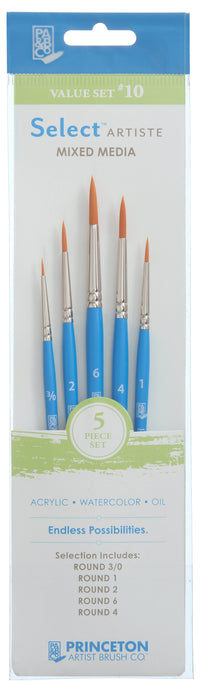 Universalpinsel-Set PRINCETON Select Synthetikhaar 5-tlg. Round 3/0, 1, 2, 4, 6