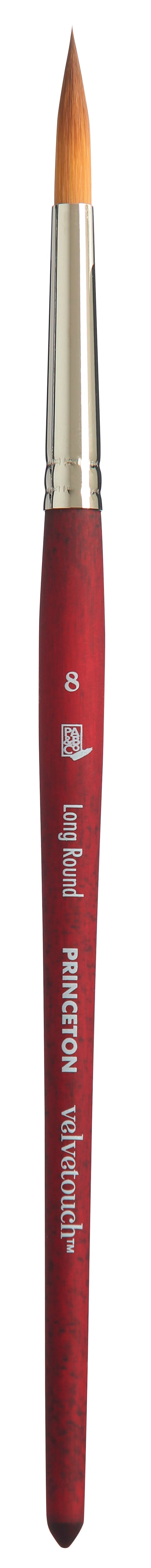 PRINCETON Velvetouch Universal-Rundpinsel Long Round mit kurzem Stiel – 8