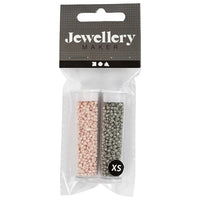 Hochwertige Rocailles-Perlen 1,7 mm in Beige und Hellgrau-Rosa | ARTMIE