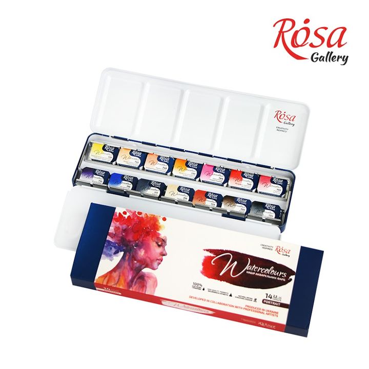 Rosa Gallery Aquarellfarben Portrait Set in Metallbox | ARTMIE