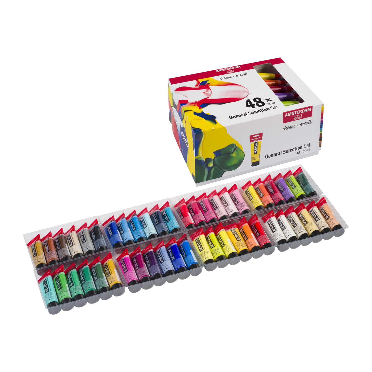 ROYAL TALENS Amsterdam Acrylfarben-Set General Selection 48 x 20 ml