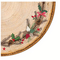 Runde Decoupage-Serviette mit Weihnachtskranz-Motiv für kreative Bastelprojekte | ARTMIE