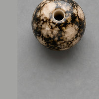 Runde Glasperlen mit Marmor-Effekt 8 mm – 15 Stk. – Beige-Schwarz