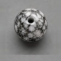 Runde Glasperlen mit Marmor-Effekt 8 mm – 15 Stk. – Grau-Schwarz