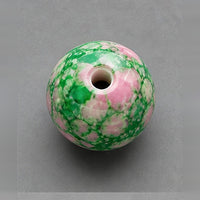 Runde Glasperlen mit Marmor-Effekt 8 mm – 15 Stk. – Grün-Rosa