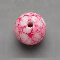 Runde Glasperlen mit Marmor-Effekt 8 mm – 15 Stk. – Rosa-Weiß