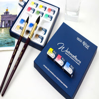 Set von Aquarellfarben "Classic", 12 Farben, volle Pfannen, Karton, ROSA GALLERY