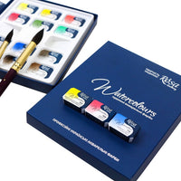 Set von Aquarellfarben "Classic", 12 Farben, volle Pfannen, Karton, ROSA GALLERY