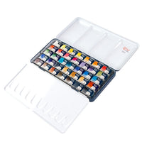 Aquarellfarbenset "Classic" ROSA GALLERY, Metallkoffer, 35 Farben, volle Töpfe