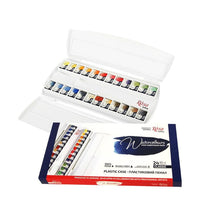 Aquarellfarbenset "Classic" ROSA Gallery, Kunststoffkoffer, 24 Farben, volle Töpfe