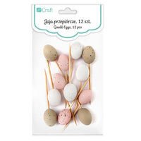 Set mit 12 kleinen Deko-Eiern zum Stecken | verschiedene Farben