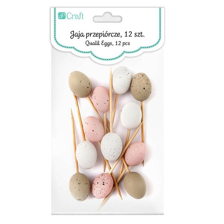 Set mit 12 kleinen Deko-Eiern zum Stecken | verschiedene Farben