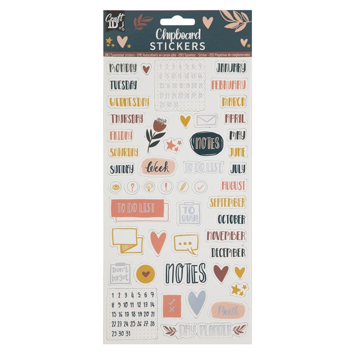Set aus festen Chipboard-Stickern | verschiedene Motive — Bild 4