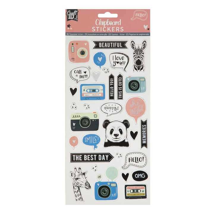 Set aus festen Chipboard-Stickern | verschiedene Motive — Bild 3