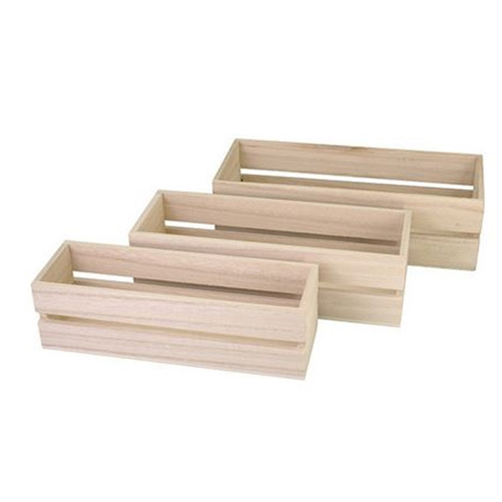 Set aus drei Holzkisten zum Basteln