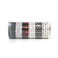 Satz Washi-Bänder 6 x 2,5 m | verschiedene Typen | Schwarz