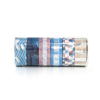 Satz Washi-Bänder 6 x 2,5 m | verschiedene Typen | Blau
