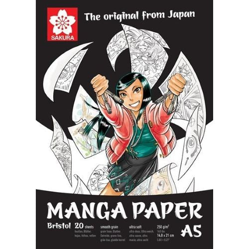 SAKURA Manga Zeichenblock 250 g/m² A5 – A3 - 20 Blatt