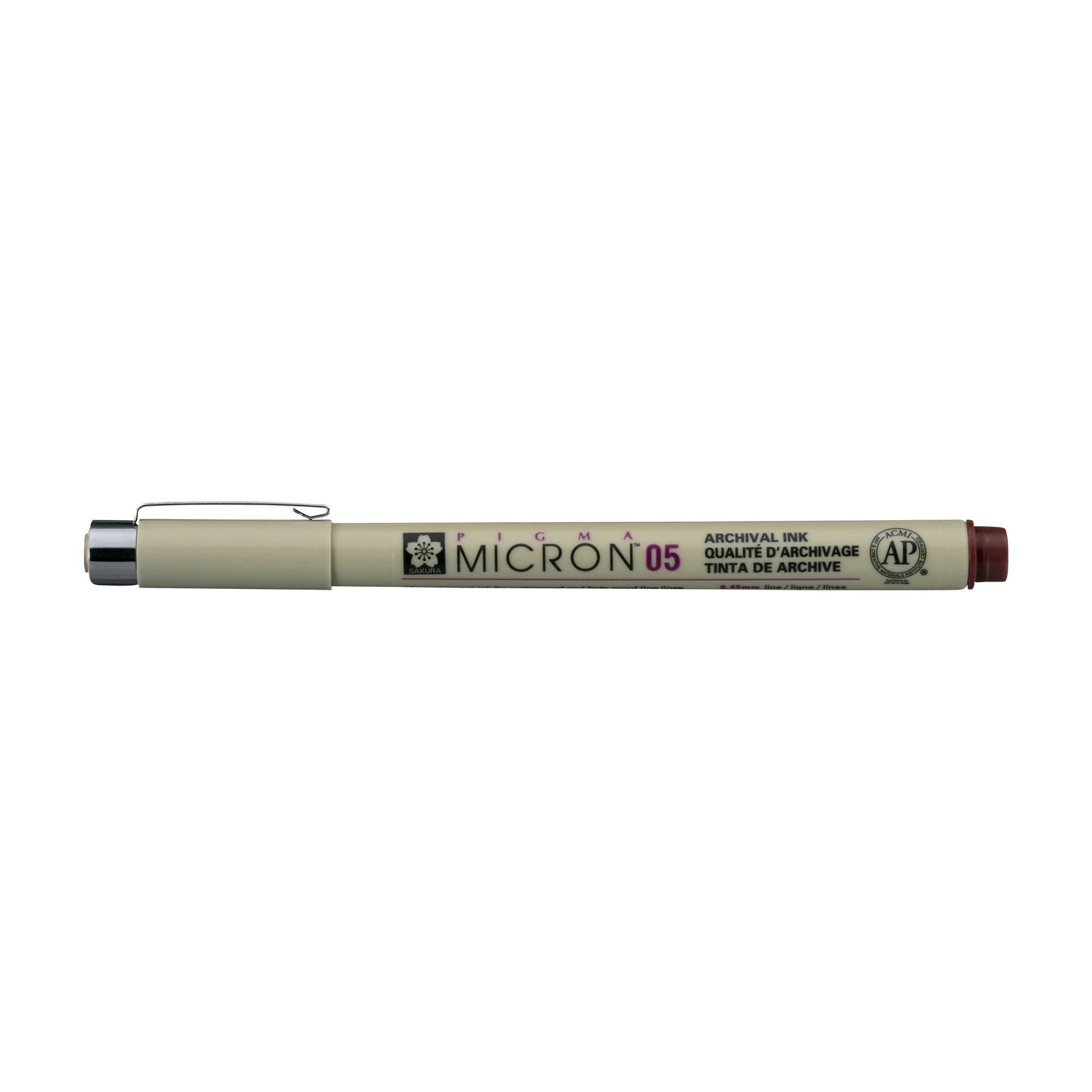 Sakura Pigma Micron 05 Fineliner 0,45 mm – 6er-Set – Burgunder