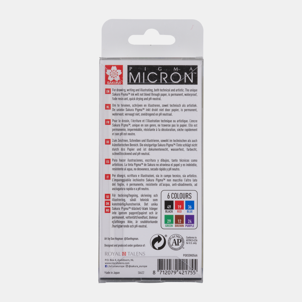 Sakura Pigma Micron 05 Fineliner 0,45 mm – 6er-Set