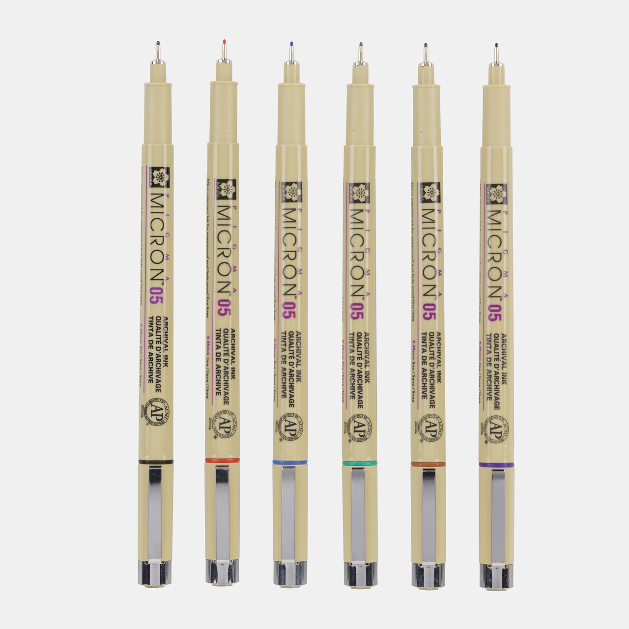 Sakura Pigma Micron 05 Fineliner 0,45 mm – 6er-Set