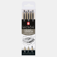 SAKURA Pigma Micron Fineliner-Set Architektur 3er-Pack - 005, 01, PN Black