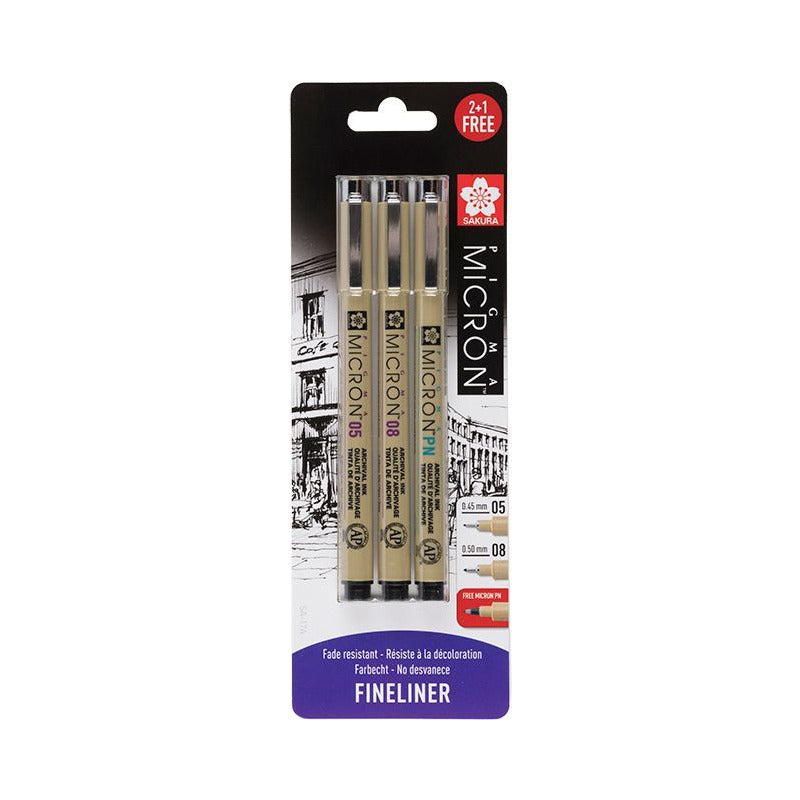Sakura Pigma Micron Stifte-Set / 3 Stück