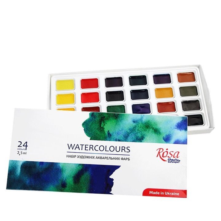 Satz Aquarellfarben, ROSA STUDIO, 24x2,5ml, volle Töpfe, Karton
