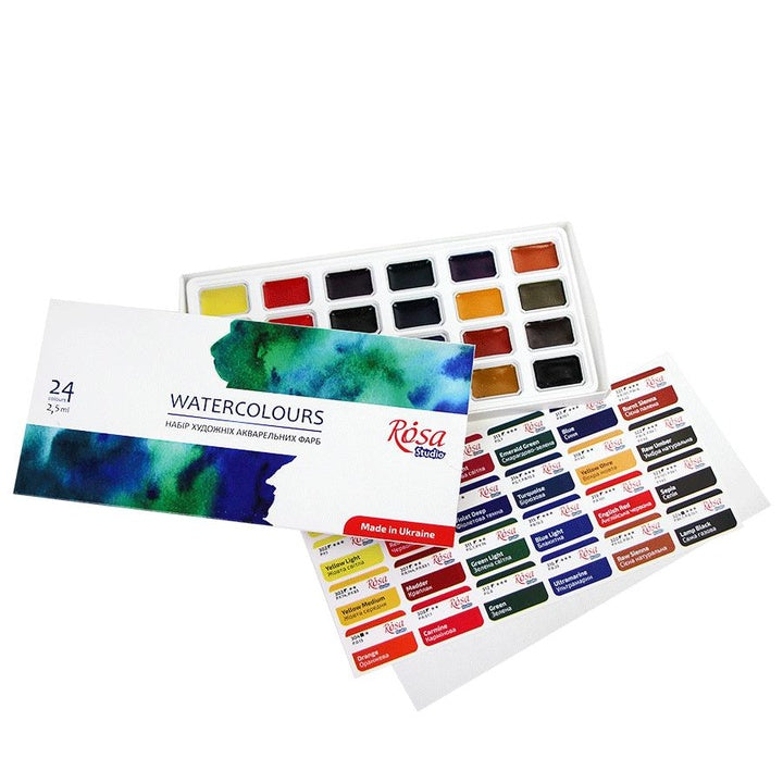 Satz Aquarellfarben, ROSA STUDIO, 24x2,5ml, volle Töpfe, Karton